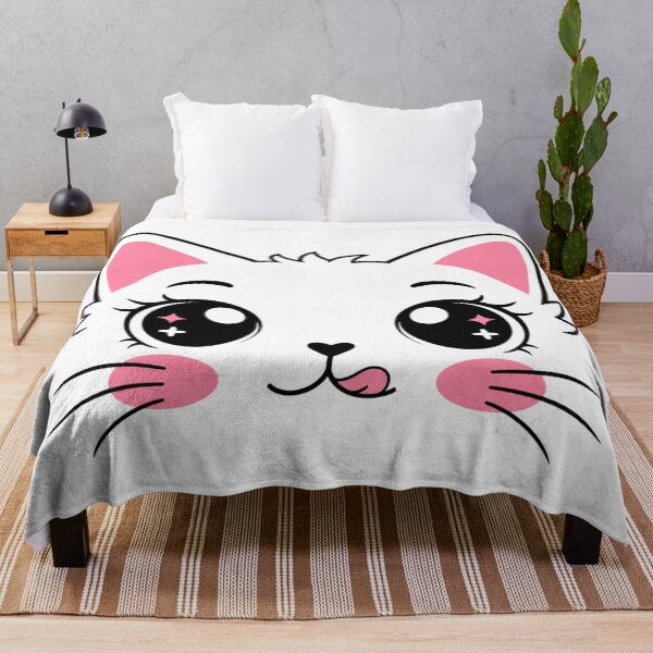 Item preview, Cute Kawaii Black Cat with Pink Ears – Adorable Kitty Face Illustration designed and sold by StyxIND.