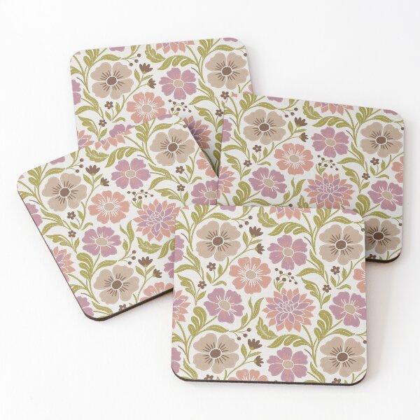 Item preview, Retro Wildflowers in Earth Tones and Dusty Rose designed and sold by Pattique.