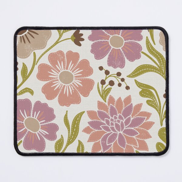 Item preview, Retro Wildflowers in Earth Tones and Dusty Rose designed and sold by Pattique.