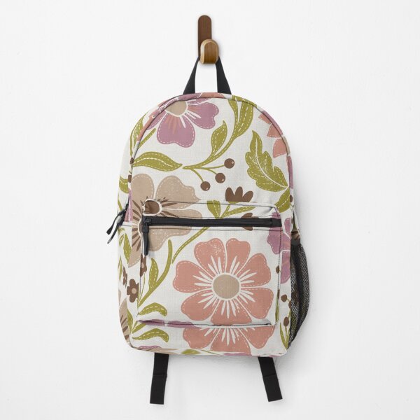 Item preview, Retro Wildflowers in Earth Tones and Dusty Rose designed and sold by Pattique.