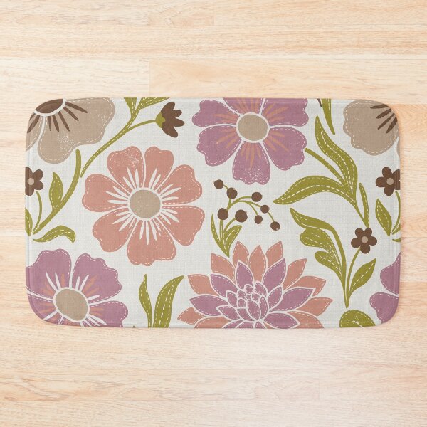 Item preview, Retro Wildflowers in Earth Tones and Dusty Rose designed and sold by Pattique.
