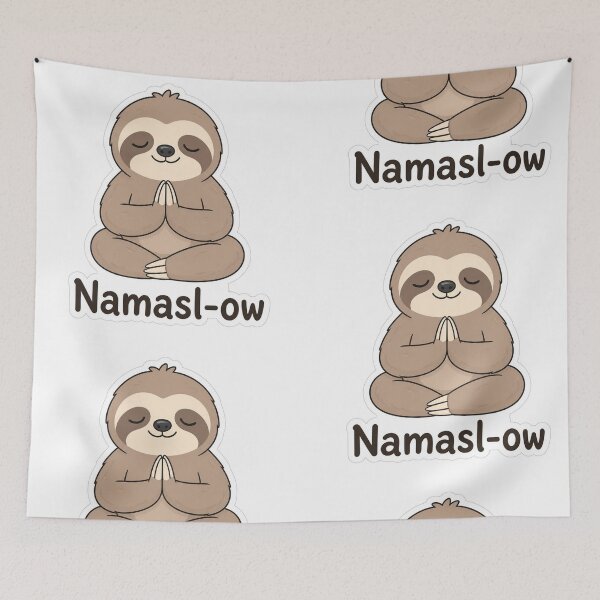 Item preview, Namasl-ow Sloth Yoga Illustration | Funny Yoga Gift designed and sold by moonlit.ink.shop.