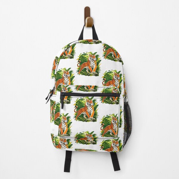 Item preview, Tiger in Jungle Green Leaves Wildlife Illustration PNG designed and sold by Assasinatorczar.