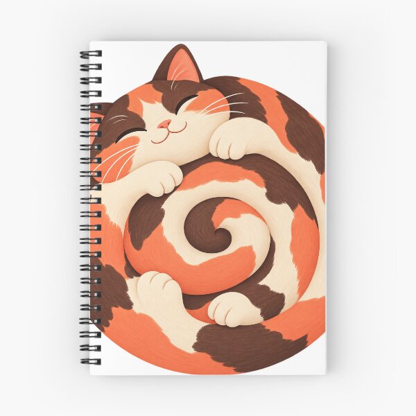 Item preview, Cinnamon Roll Cat — Curled Calico Cat Illustration designed and sold by thefreezoneart.