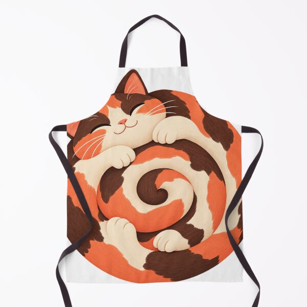 Item preview, Cinnamon Roll Cat — Curled Calico Cat Illustration designed and sold by thefreezoneart.