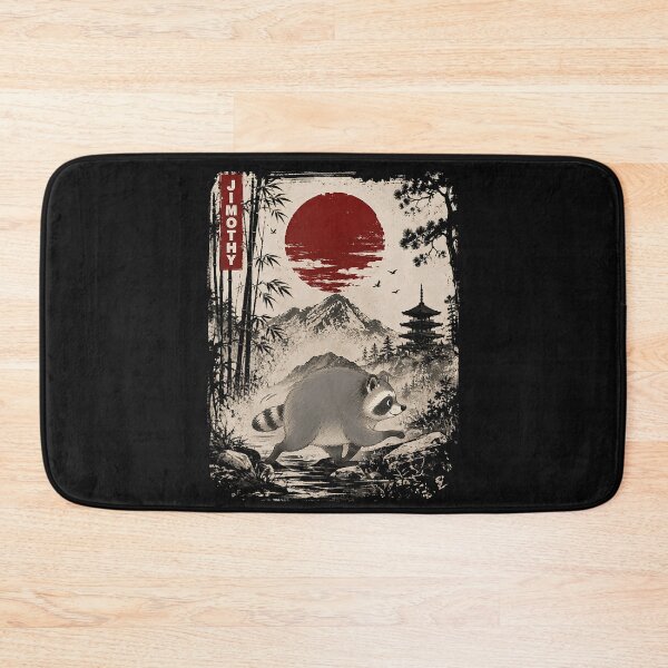Item preview, Jimothy Name Raccoon Japanese Landscape Personalized Gift designed and sold by BrockmeyeSB.