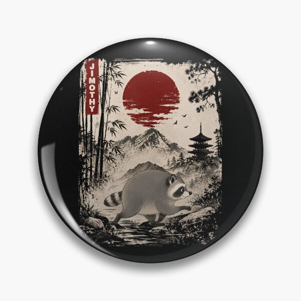 Item preview, Jimothy Name Raccoon Japanese Landscape Personalized Gift designed and sold by BrockmeyeSB.