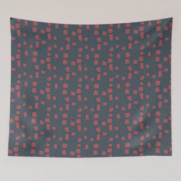 Item preview, Minimalist Abstract Art in Cosmic Blue and Textured Terracotta designed and sold by Pattique.
