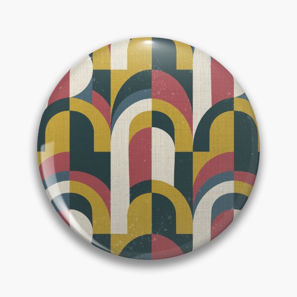 Item preview, Retro Geometry Blue and Ochre Arches designed and sold by Pattique.