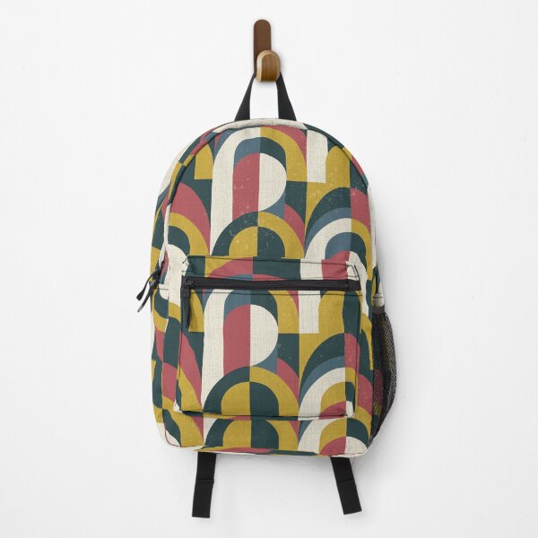Item preview, Retro Geometry Blue and Ochre Arches designed and sold by Pattique.