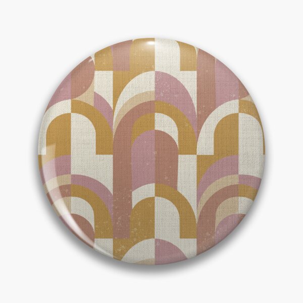 Item preview, Retro Geometry Arches Old Rose and Ochre designed and sold by Pattique.