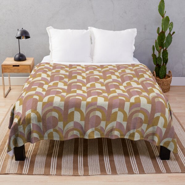 Item preview, Retro Geometry Arches Old Rose and Ochre designed and sold by Pattique.