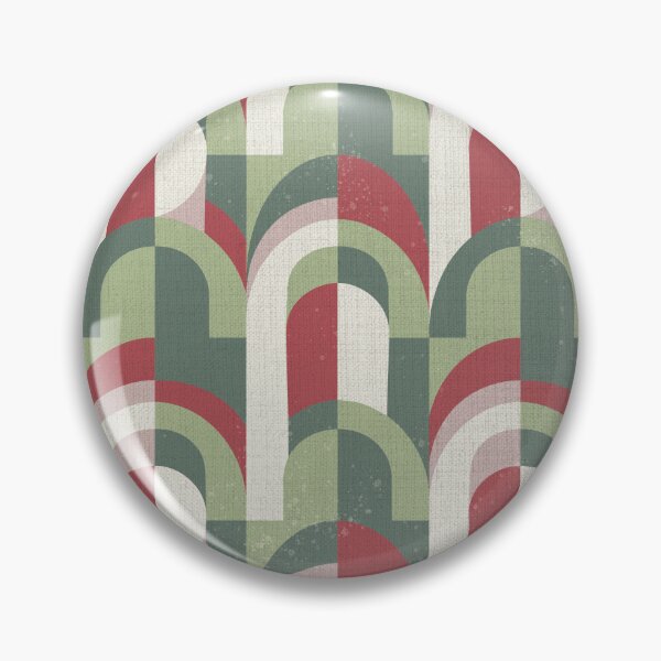 Item preview, Retro Geometry Green and Terracotta Arches designed and sold by Pattique.
