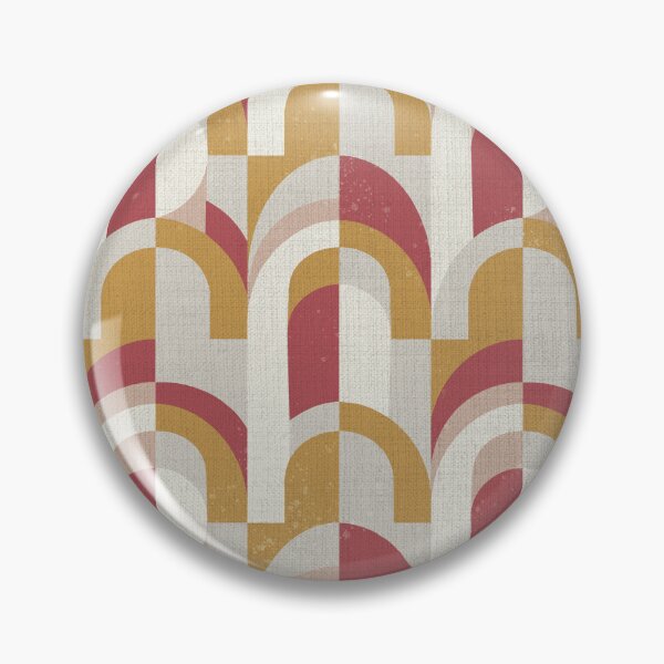 Item preview, Retro Geometry Cream and Ochre Arches designed and sold by Pattique.