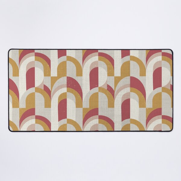 Item preview, Retro Geometry Cream and Ochre Arches designed and sold by Pattique.