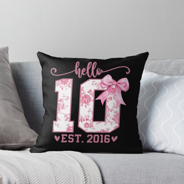 Aperçu de l'œuvre Hello Ten EST 2016 10th Birthday Coquette Bow 10 Year Girl créée et vendue par KristenSabol.