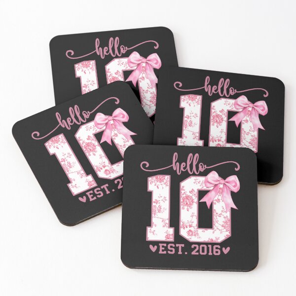 Artikelvorschau, Hello Ten EST 2016 10th Birthday Coquette Bow 10 Year Girl entworfen und verkauft von KristenSabol.