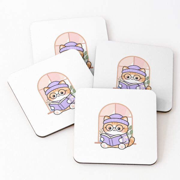 Item preview, Cute Cat Reading a Book Cozy Bookworm designed and sold by yuki-hana.