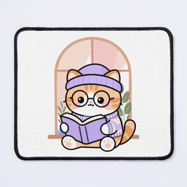 Item preview, Cute Cat Reading a Book Cozy Bookworm designed and sold by yuki-hana.