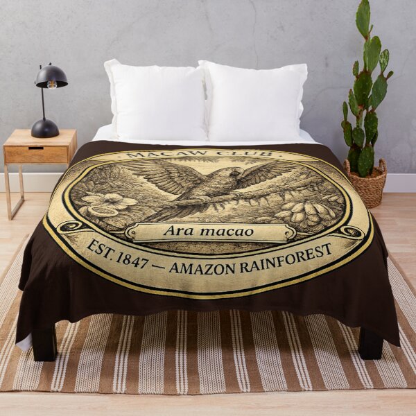 Item preview, Macaw Club Amazon Rainforest Vintage Badge designed and sold by CalmCapy Co.