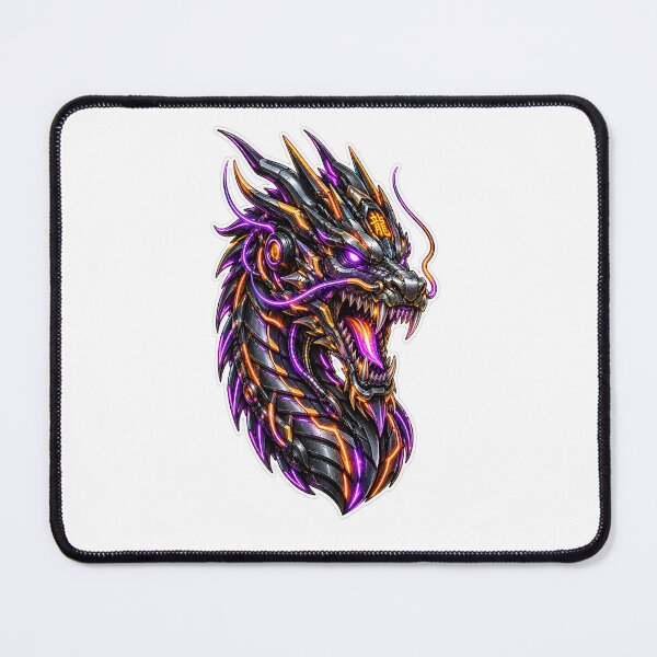 Item preview, Cyberpunk Cyber Dragon Mecha Neon Art designed and sold by RiteshCenter .