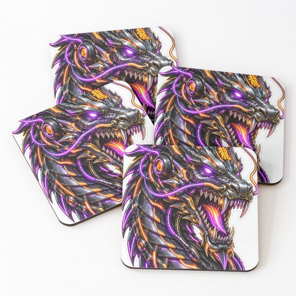 Item preview, Cyberpunk Cyber Dragon Mecha Neon Art designed and sold by RiteshCenter .