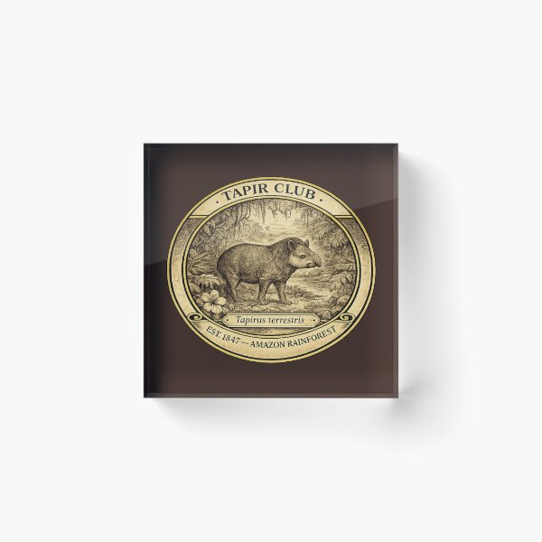 Item preview, Tapir Club Amazon Rainforest Vintage Badge designed and sold by CalmCapy Co.
