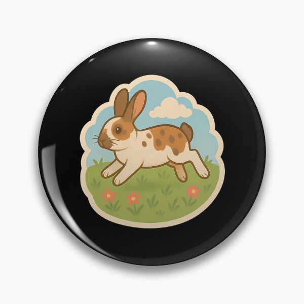 Item preview, Hopping Rex Rabbit In Pink Flower Meadow designed and sold by arlitoickerson.