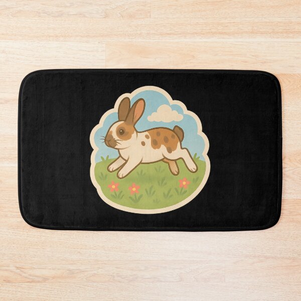 Item preview, Hopping Rex Rabbit In Pink Flower Meadow designed and sold by arlitoickerson.