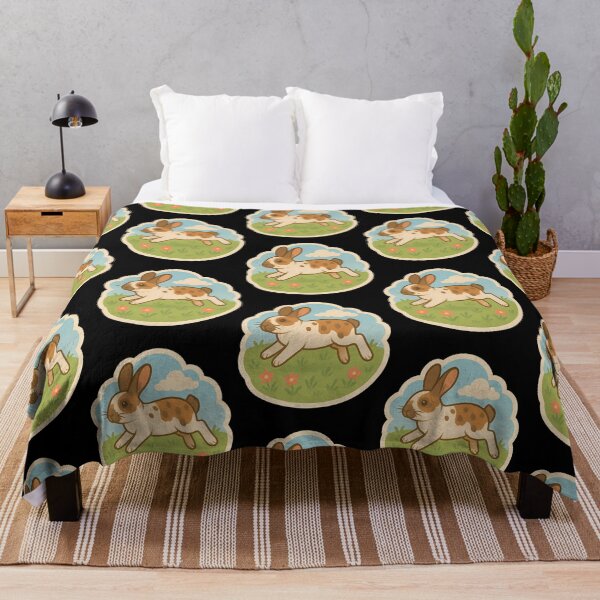 Item preview, Hopping Rex Rabbit In Pink Flower Meadow designed and sold by arlitoickerson.