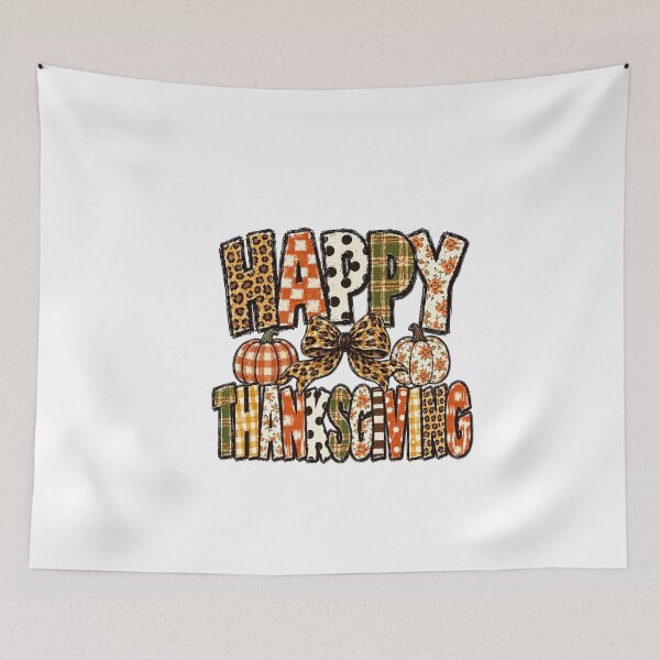 Item preview, Happy Thanksgiving Leopard Print Bow And Pumpkins Western Boho designed and sold by DYALEEZ-XCR.