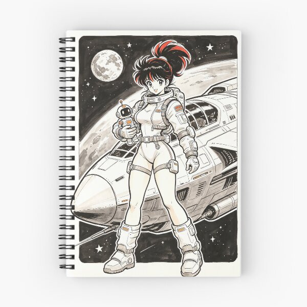 Item preview, Retro-style anime girl, next to a robot designed and sold by EduMaru.