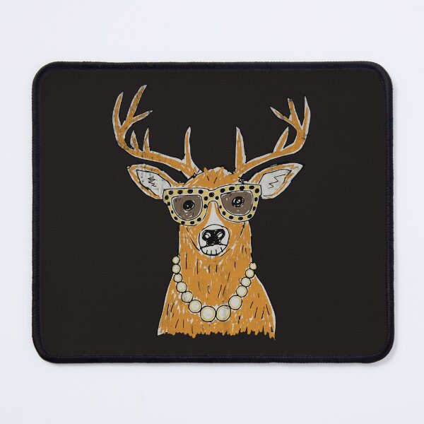 Item preview, Fancy Deer Glasses Pearl Necklace Vintage Antlers Graphic designed and sold by Studio Bootleg.