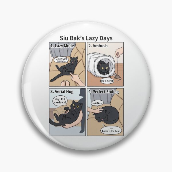 Item preview, Siu Bak's Lazy Days Black Cat Funny Comic Strip designed and sold by PetalsPaws.