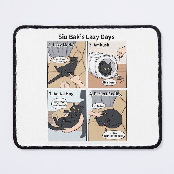 Item preview, Siu Bak's Lazy Days Black Cat Funny Comic Strip designed and sold by PetalsPaws.