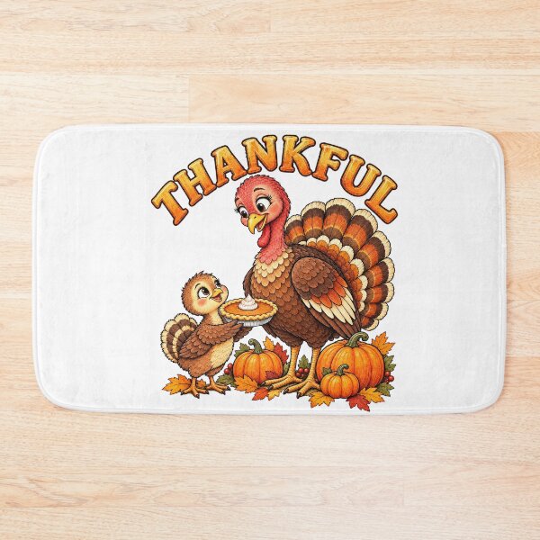 Item preview, Thankful Cute Mother And Baby Turkey With Pumpkin Pie designed and sold by DYALEEZ-XCR.