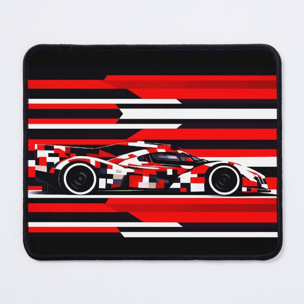 Item preview, Red and White Camouflage Hypercar designed and sold by PitWallArt.