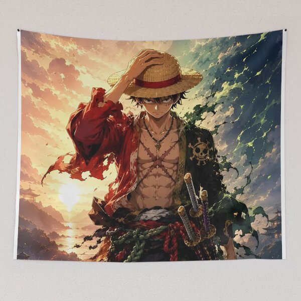 Item preview, Original Straw Hat Pirate Warrior Ocean Sunset Anime Art designed and sold by Dyan4.