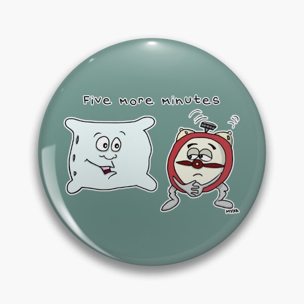 Item preview, Five More Minutes Sticker | Relatable Pillow Cartoon & Snooze Meme designed and sold by MyxaART.