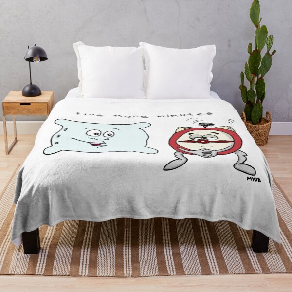 Item preview, Five More Minutes Sticker | Relatable Pillow Cartoon & Snooze Meme designed and sold by MyxaART.