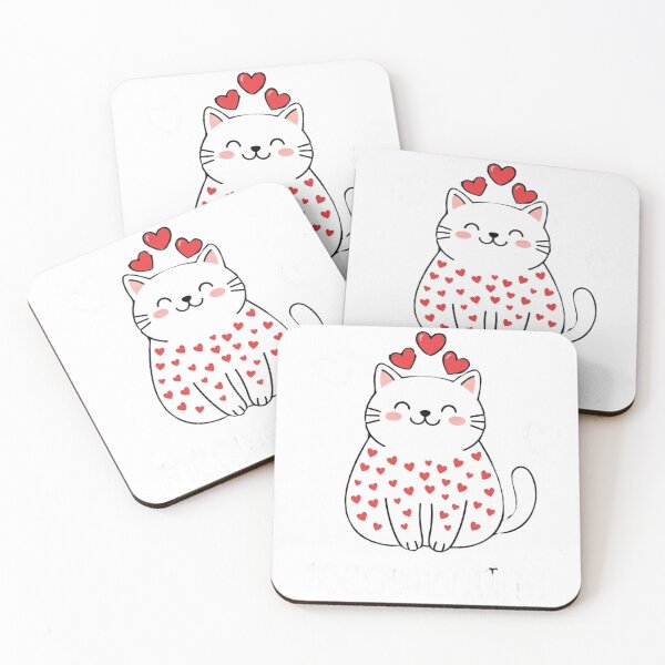 Item preview, Meowentine Adorable Valentine's Day Cat Graphic with Hearts designed and sold by CreativeNest Prints.
