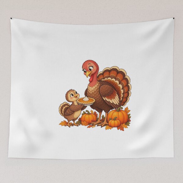 Item preview, Cute Baby Turkey Giving Mom Pumpkin Pie Thanksgiving designed and sold by DYALEEZ-XCR.