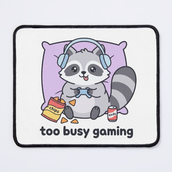 Item preview, Too Busy Gaming Kawaii Gamer Raccoon Funny Video Game Video Gamer Quote designed and sold by raedattia.