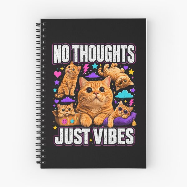 Item preview, No Thoughts Just Vibes Funny Cat Lover Feline Pet Owner designed and sold by BrockmeyeSB.