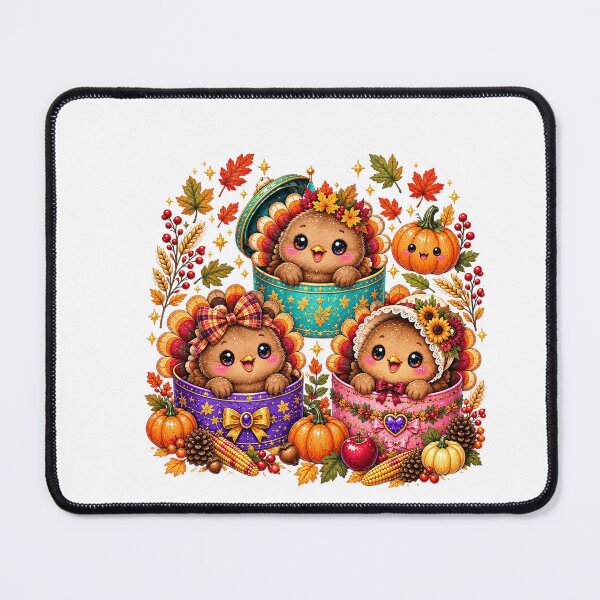 Item preview, Three Cute Baby Turkeys In Decorative Gift Boxes Thanksgiving Fall designed and sold by DYALEEZ-XCR.