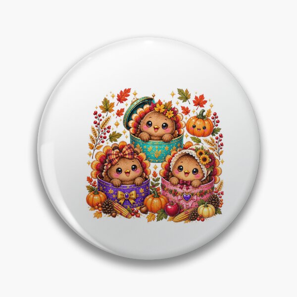 Item preview, Three Cute Baby Turkeys In Decorative Gift Boxes Thanksgiving Fall designed and sold by DYALEEZ-XCR.