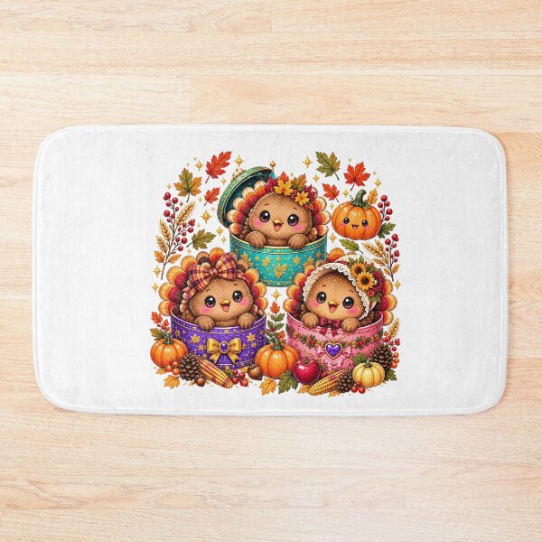 Item preview, Three Cute Baby Turkeys In Decorative Gift Boxes Thanksgiving Fall designed and sold by DYALEEZ-XCR.