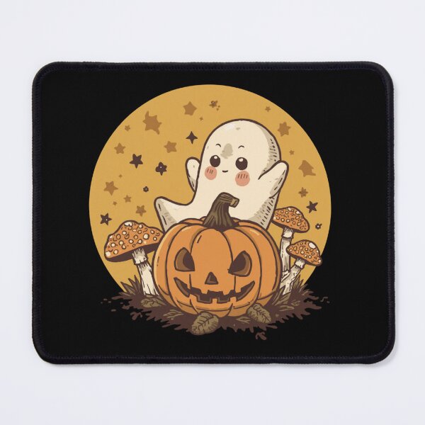Item preview, Retro 70s Groovy Ghost Halloween Mid-Century Modern Boho Aesthetic Art Print designed and sold by Larams Studio.