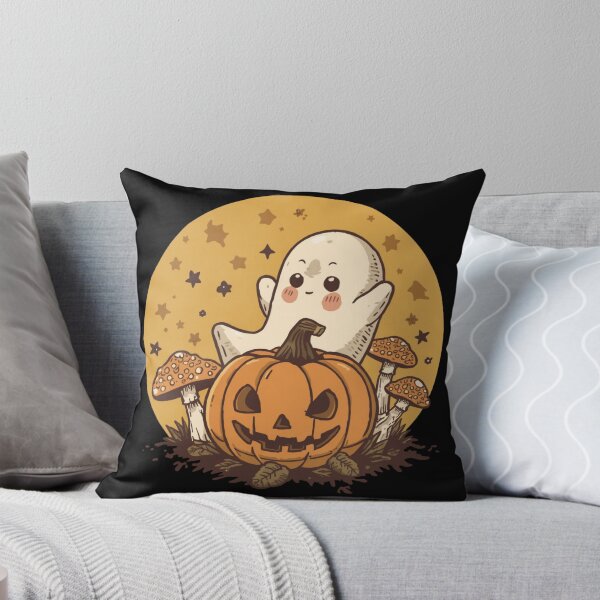Item preview, Retro 70s Groovy Ghost Halloween Mid-Century Modern Boho Aesthetic Art Print designed and sold by Larams Studio.