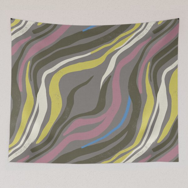 Item preview, Organic Waves and Retro Abstract Lines on a Dark Background designed and sold by Pattique.